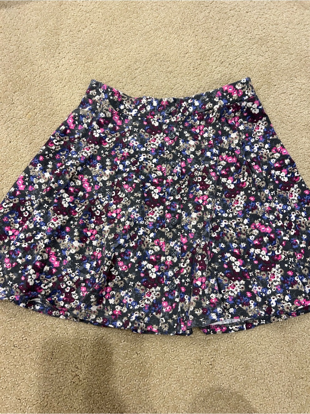 American Eagle Outfitters Floral Skater Skirt in Navy, Pink, White